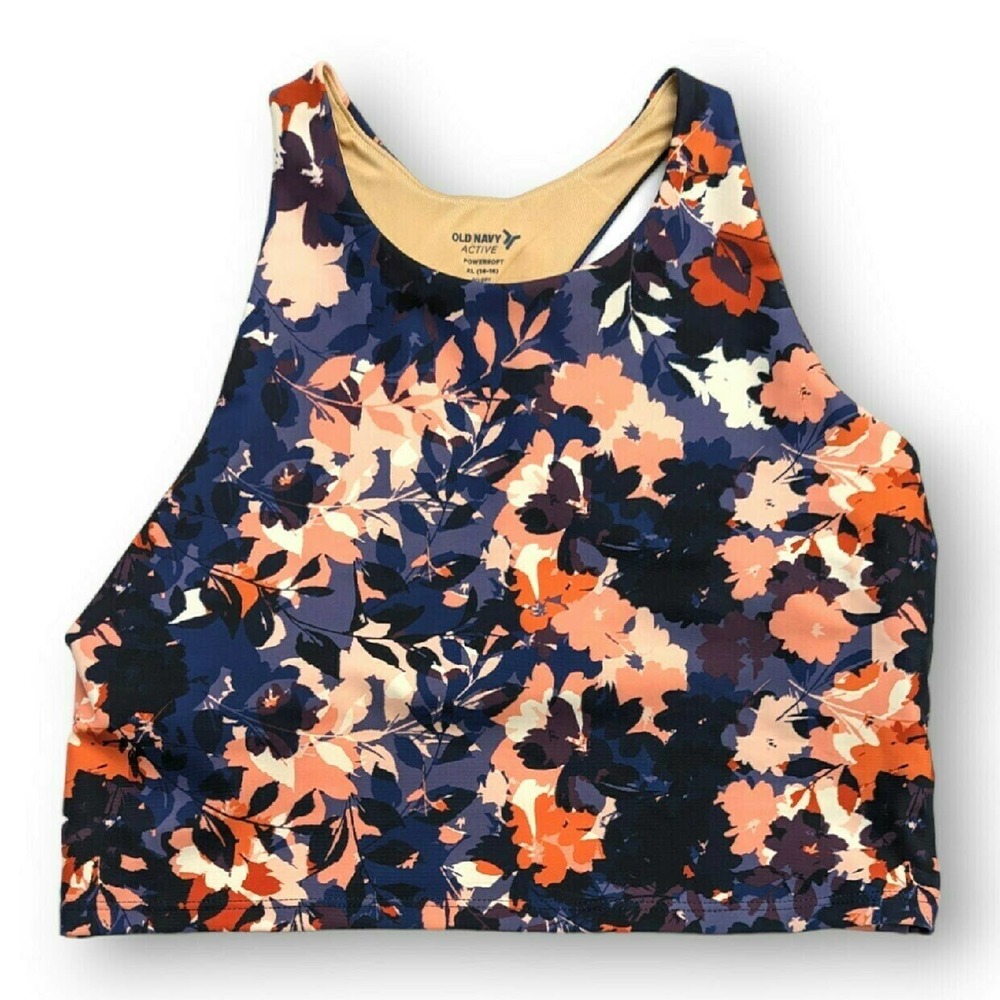 Old Navy Girls PowerSoft Longline Sports Bra Floral